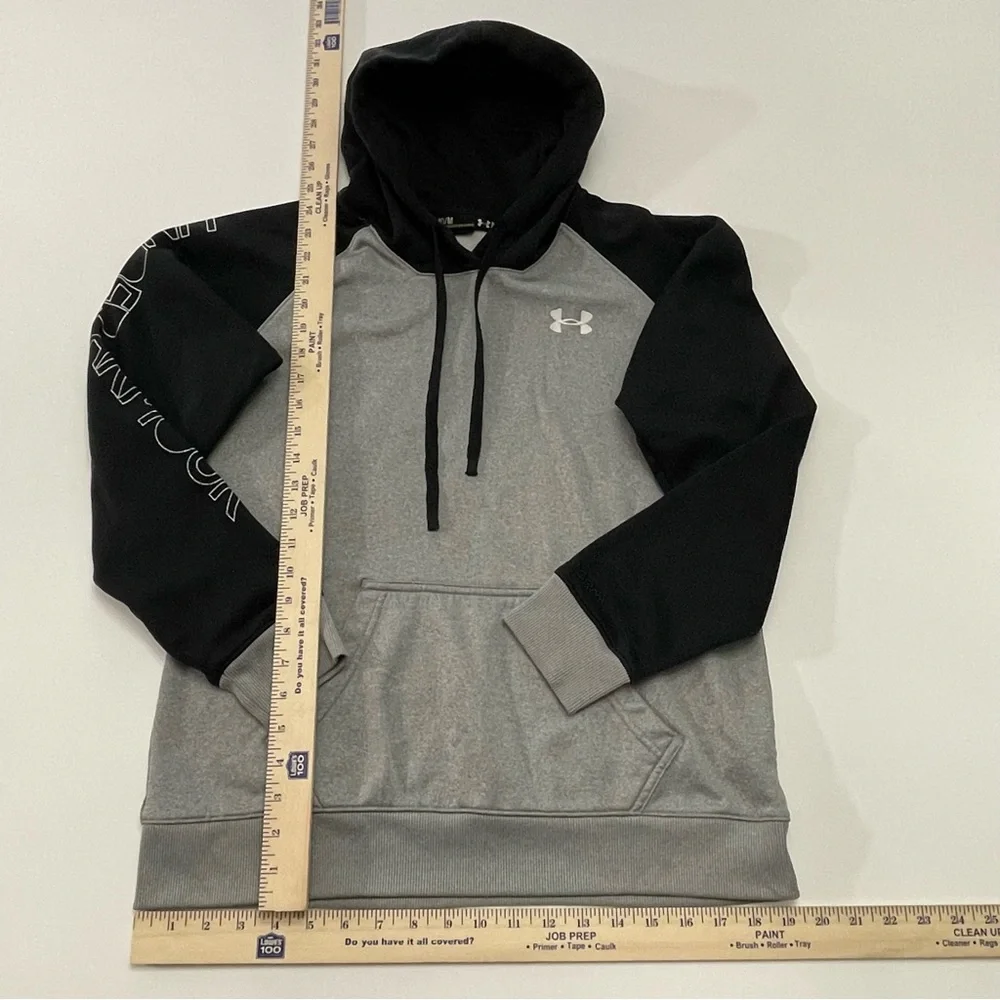 Under Armour Black Gray Hoodie Sweatshirt Mens M Long Sleeve College Athletics